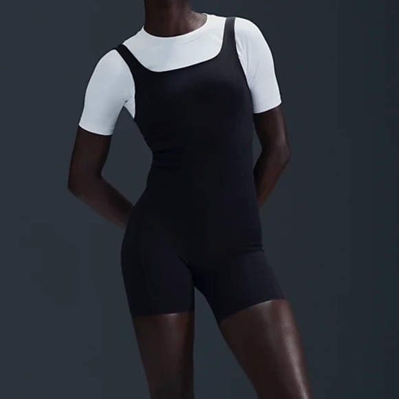 Nike WOMENS ZENVY DRI-FIT SHORTs BODY SUIT one piece romper purple - Picture 4 of 5